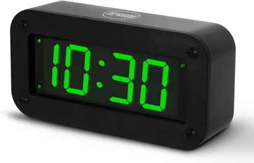 Vista 9 de Reloj digital con pilas, reloj despertador con pantalla LED para dormitorio, incluye cable de CC, brillo ajustable, repetición, 12/24 horas