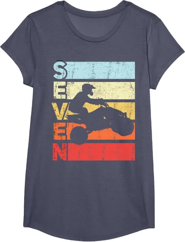Vista 20 de ATV 7th Birthday Party ATV 4 Wheeler - Camiseta de cumpleaños temática cuádruple Negro