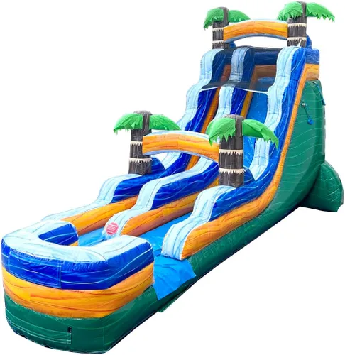Vista 22 de TentandTable Tobogán acuático inflable para niños y adultos, diversión acuática gigante de grado comercial, incluye soplador de aire eléctrico, 35