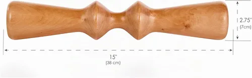 Vista 2 de EARTHLITE Rodillo de masaje de madera para la espalda, herramienta de masaje terapéutico profundo, alivio del dolor de espalda y liberación de punto