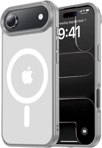 Vista 123 de Tigowos Funda Magnética para iPhone Air Compatible con MagSafe Resistente a Caídas de 16 Pies Cubierta Trasera con Sensación de Piel Mate a Prueba