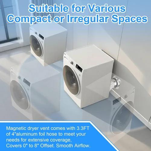 Vista 7 de Kit de conector de ventilación magnético para secadora DV180, carcasa de aleación de aluminio, ventilación magnética para secadora, fácil