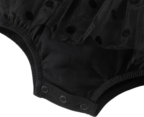 Vista 5 de ROMPERINBOX Romeprinbox - Body de vestido negro para bebé niña