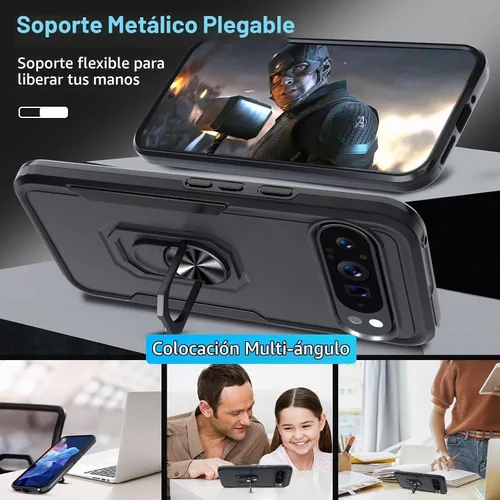 Vista 2 de Janmitta Funda para Google Pixel 9 Pro XL con protector de pantalla + protector de lente de cámara, resistente a prueba de golpes, funda de teléfono