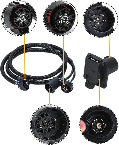 Vista 5 de Extensión de arnés de cableado de remolque de 7 pines 56070, con conectores para caja de camión lateral del vehículo, kit de arnés de cableado