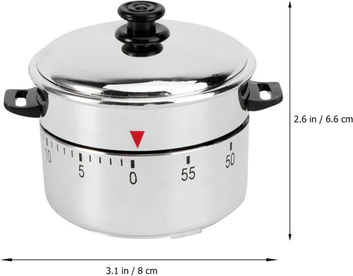 Vista 3 de DOITOOL Temporizador de cocina, diseño de olla de cocción de cuerda – Temporizador visual de 60 minutos, temporizador de cocina mecánico