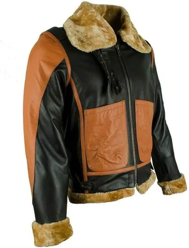 Vista 3 de Chaqueta clásica de cuero para hombre, estilo Choco para motocicleta, Cafe Racer Retro marrón