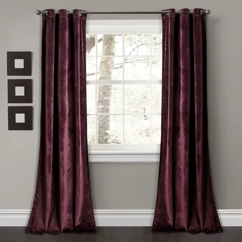 Vista 27 de Lush Decor Prima Velvet - Par de paneles de cortinas de ventana de terciopelo sólido con filtro de luz, 38" de ancho x 84" de largo, negro