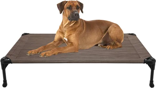Vista 25 de Veehoo Cama elevada para perros medianos, para exteriores, cama elevada y refrescante para perros, cama para mascotas con malla transpirable, patas