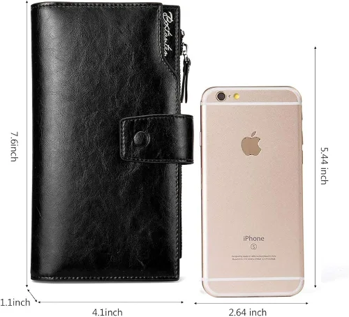 Vista 9 de BOSTANTEN Bolso de cuero para mujer, diseño de asa superior, bolso de hombro, bolso de Crossbody negro y para mujer, carteras de cuero RFID bloqueo