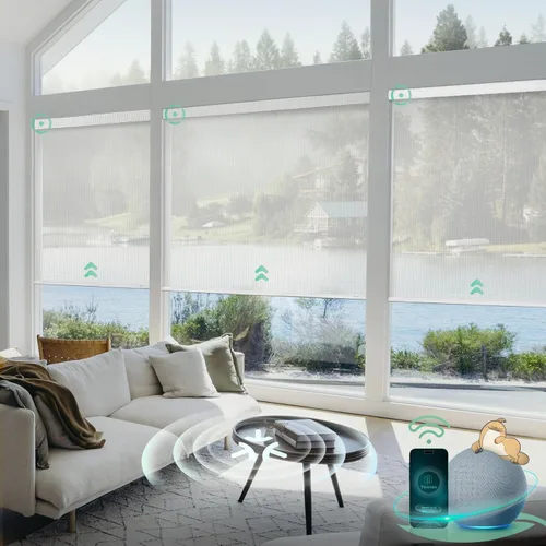 Vista 13 de Yoolax Persianas Inteligentes, Persianas Enrollables Motorizadas Matter Opacas Blackout Automáticas para Ventanas, Persianas Motorizadas Compatibles