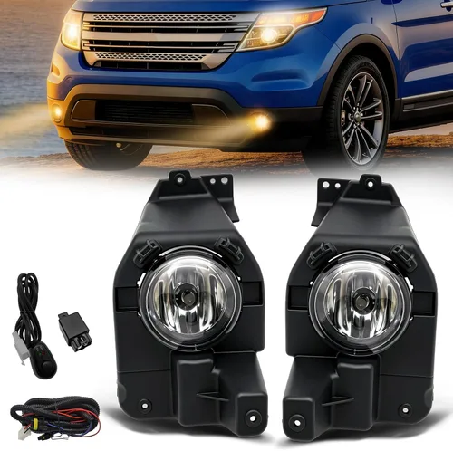 Vista 8 de Fog Lights Compatible With 2013 2014 2015 Ford Explorer Front Bumper Driving Lamp Assembly Clear Lens
