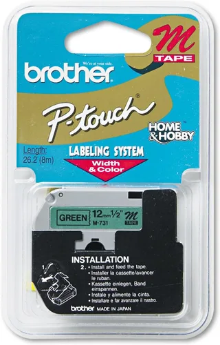 Vista 17 de Brother Etiqueta de forma continua de 0.37 "X26.20' (BRTM521), negro/azul