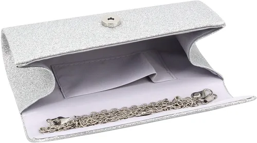 Vista 4 de Naimo - Deslumbrante bolsa pequeña de solapa, con cadena desmontable para eventos nocturnos.