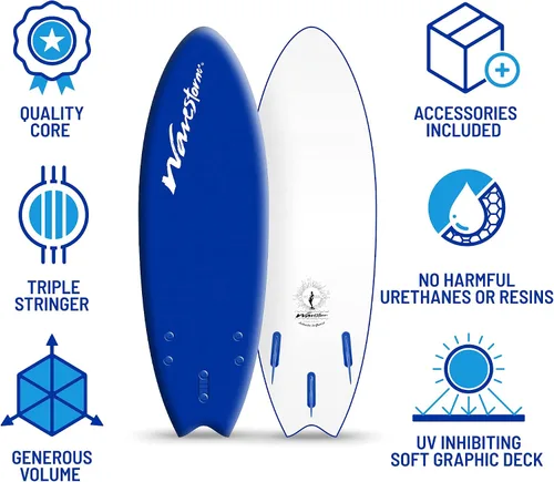 Vista 4 de Wavestorm - Tabla de surf de espuma de 5'6
