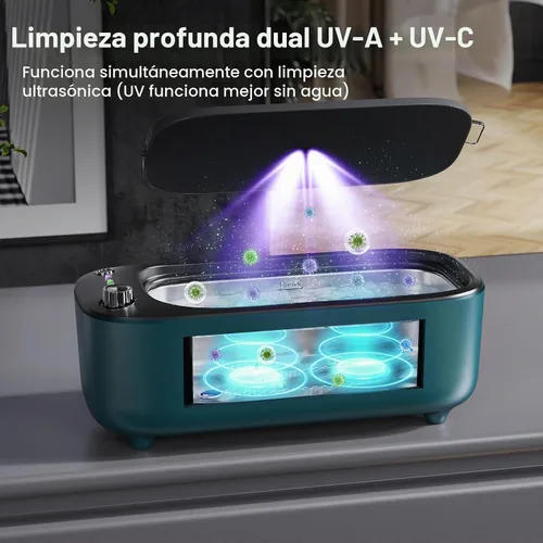 Vista 4 de Ultrasonic Jewelry Cleaner, Smart Variable Frequency 47KHz - 50KHz Verde profundo