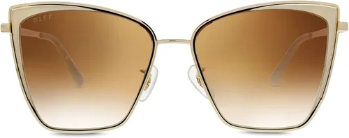 Vista 5 de DIFF Becky - Gafas de sol de diseño de ojo de gato de gran tamaño para mujer, protección UV400, metal ligero de gran