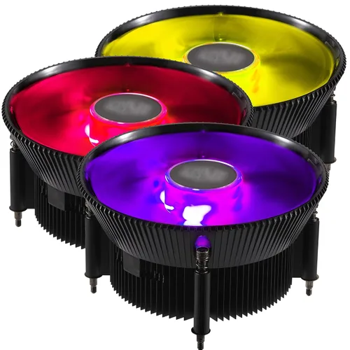Vista 9 de Cooler Master i71C RGB para el enfriador de aire Intel CPU, aletas de aluminio negro anodizado