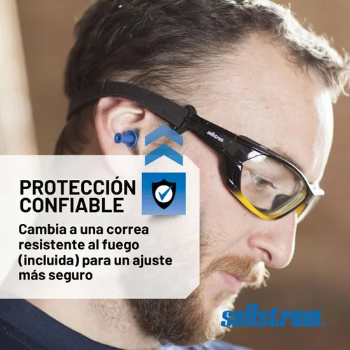 Vista 3 de Sellstrom SRX - Gafas de seguridad, gafas protectoras, antiniebla, lentes transparentes, patillas comoldeadas con revestimiento duro, S70000 Tinte