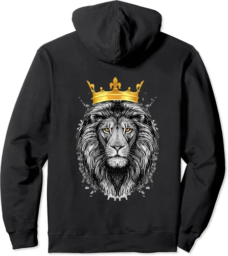 Vista 2 de Sudadera con capucha Bold as Lions by Kazani Tees, Negro