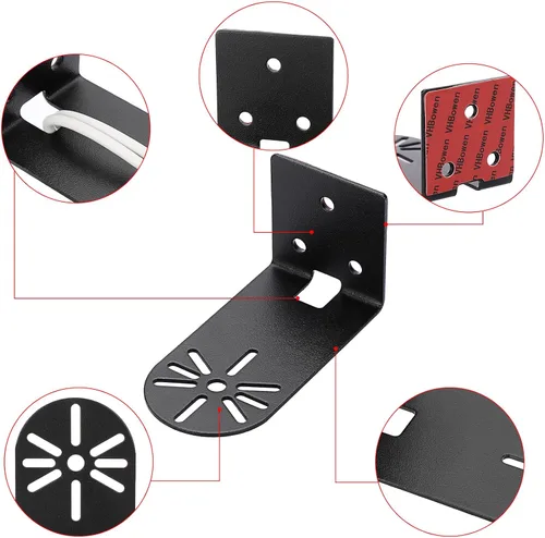 Vista 4 de Sumnacon Estante de pared para cámara, 3 piezas, estante de pared pequeño de metal con adhesivo, estante flotante pequeño universal para cámaras