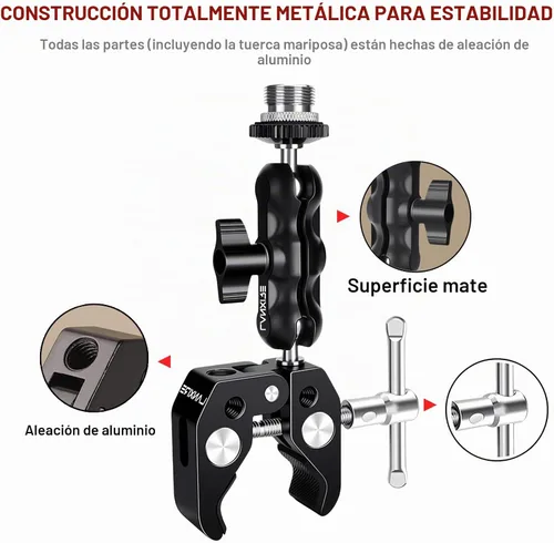 Vista 3 de Abrazadera de micrófono para micrófono con cabeza de bola