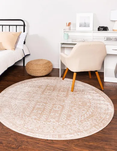 Vista 15 de Unique Loom Oxford Collection - Alfombra rectangular de 2 x 3 pies 1 pulgada, color beige y marfil
