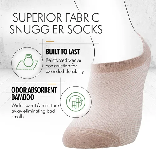 Vista 5 de Bam&bü - Calcetines casuales de viscosa de bambú para mujer, paquete de 4 pares, antideslizantes