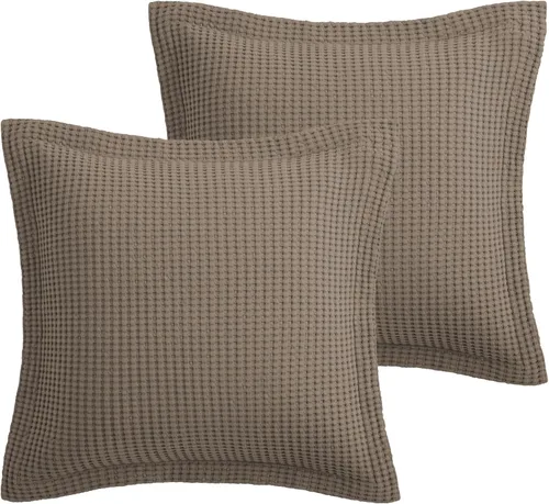 Vista 9 de Levtex Home - Mills Waffle - Juego de fundas de almohada Euro (Set de dos) - Spa - Tamaño de funda (66x66 cm), sin inserto