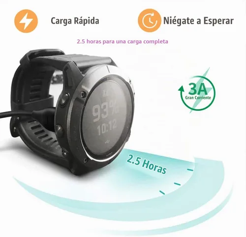 Vista 2 de Garmin Fenix 6 6S 6X Pro Sapphire Charger 2Pack, Ankey cable cargador para Garmin Fenix 5 5S 5X Plus, Forerunner 935 945 45 45S 245, Approach S10