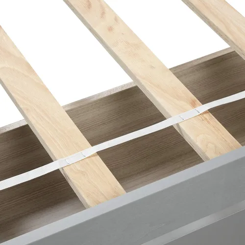 Vista 7 de Bellemave Cama de almacenamiento de plataforma individual con dos cajones, marco de cama de madera maciza con cabecero, marco de cama resistente