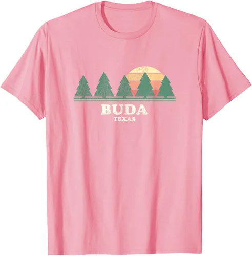 Vista 24 de Buda TX Vintage Throwback Tee Retro 70s Design T-Shirt