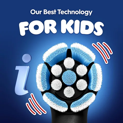 Vista 5 de Oral-B iO Kids Limitada Cepillo de dientes eléctrico recargable, Spiderman con 1 Cabezal de Cuidado Suave - Sensor Automático de Presión