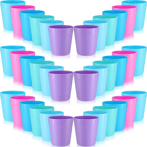 Vista 8 de Eccliy 36 vasos de plástico para niños de 8 onzas, color azul Tonos azules