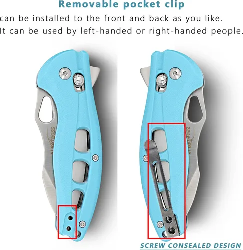 Vista 3 de ALBATROSS FK036SC-BE - Cuchillo de bolsillo plegable de caza de alta calidad, 7.25 pulgadas EDC con bloqueo de eje, apertura asistida de rodamiento