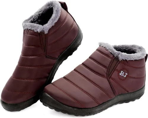 Vista 6 de VYKF Botas de nieve para mujer Botines de invierno cálidos con forro de piel antideslizantes Botas de tobillo para exteriores Botas cómodas