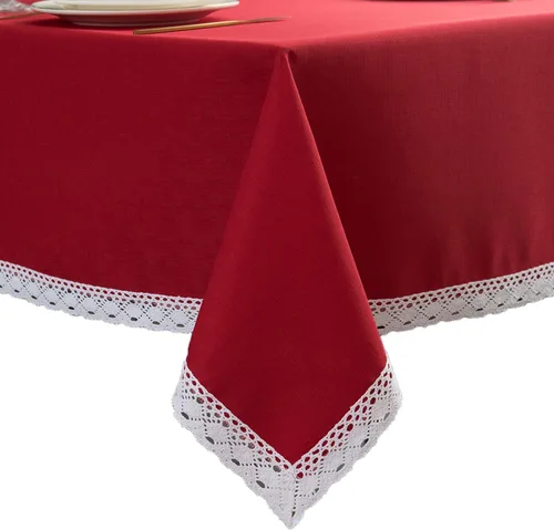 Vista 13 de EHouseHome Mantel de lino sintético con ribete de encaje, impermeable, a prueba de derrames, resistente a las manchas, sin arrugas, a prueba