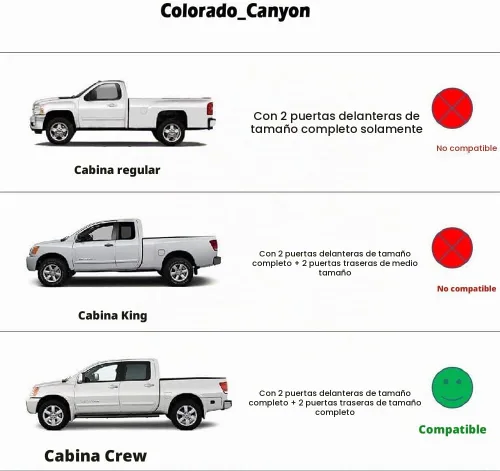 Vista 2 de Viseras laterales cromadas para ventana, deflector de ventilación de viento para Chevry Colorado/GMC Canyon Crew Cab 2004-2012, 4 piezas de montaje