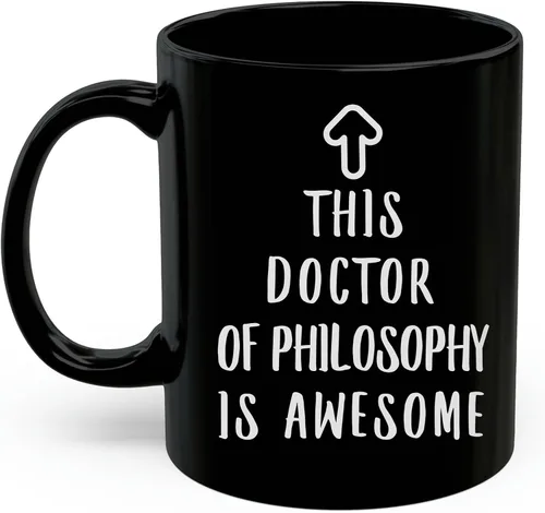 Vista 2 de This Doctor Of Philosophy Is Awesome Coffee Mug 11oz Black - Funny Saying Ceramic Cup Appreciation Gifts for PhD