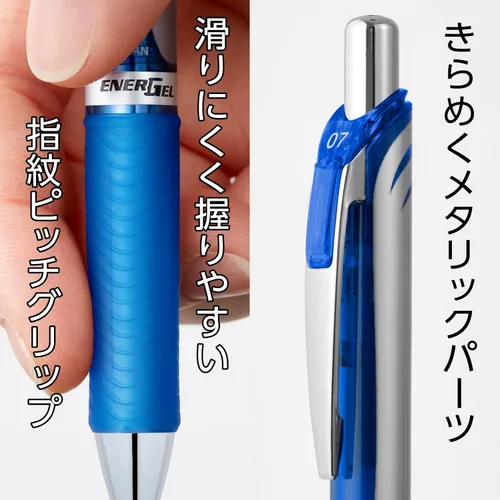 Vista 5 de Pentel BL77-C - Bolígrafo de tinta EnerGel, azul, 10