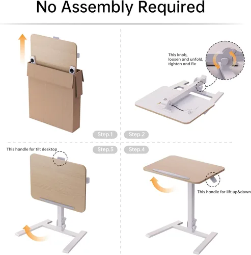 Vista 9 de Escritorio plegable móvil de 25 ": soporte neumático, sin montaje Beige