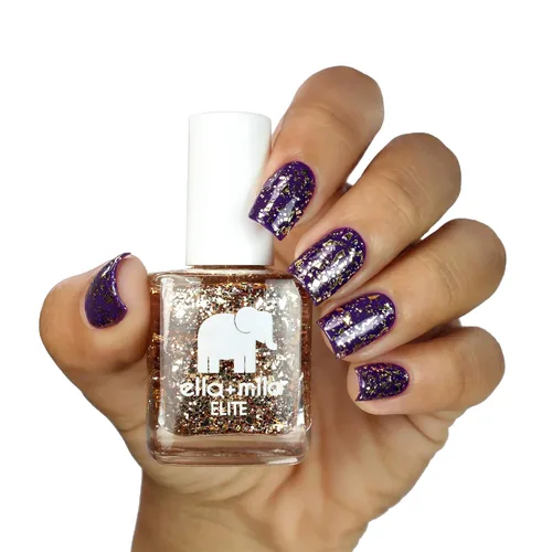 Vista 4 de ella+mila Profesional, de Secado Rápido, Esmalte de Uñas Oro de Larga Duración y Resistente a las Astillas (Drippin' Gold - 0.45 fl oz) 17-free