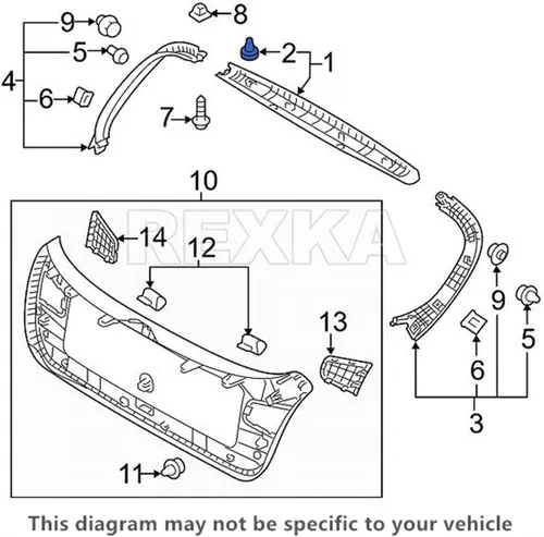 Vista 8 de Rexka 10 piezas de 0.315 in de orificio para puerta de panel de retención de clip de sujeción compatible con Hyundai Kia 82315-38000