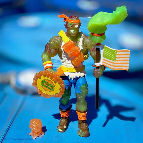 Vista 7 de Super7 Toxic Crusader Ultimates: figura de acción de Toxie de rabia roja radiactiva, multicolor