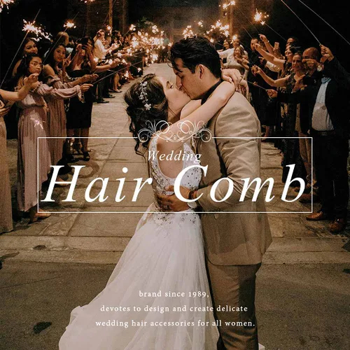 Vista 5 de Evild Pinzas para el pelo de boda con diamantes de imitación de rosa, accesorio para el cabello para mujer