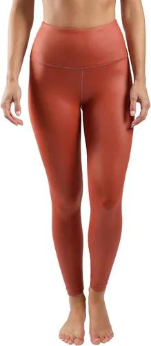 Vista 2 de 90 Degree By Reflex Womens High Waist High Shine Faux Leather Disco Ankle Leggings