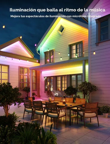 Vista 3 de Govee Tira de luces LED para exteriores, 32.8 pies, luces inteligentes para exteriores que funcionan con Alexa y Google Assistant, control
