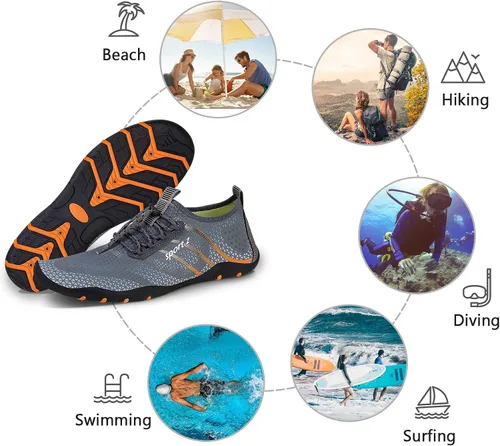 Vista 6 de WateLves - Zapatos de agua para hombres y mujeres, con sensación de estar descalzo, para natación, playa, piscina, surfear, hacer yoga o ejercicio