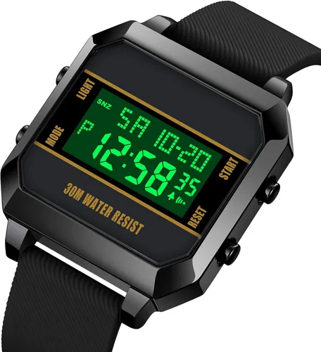 Vista 2 de TOOCAT Reloj deportivo digital multifunción para hombre y mujer, cuadrado, impermeable, electrónico, para estudiantes
