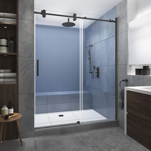 Vista 22 de Aston SDR978EZ.UC-ORB-4880-L Langham XL Puerta de ducha, bronce aceitado, transparente-izquierda